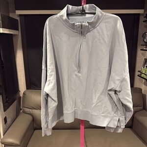 Able Light Gray Quarter-Zip Pullover 2X